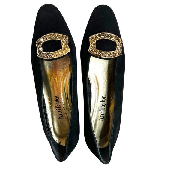 ANN TAYLOR Design Studio Flats in Black Suede Women's Size 8 - Picture 8 of 10